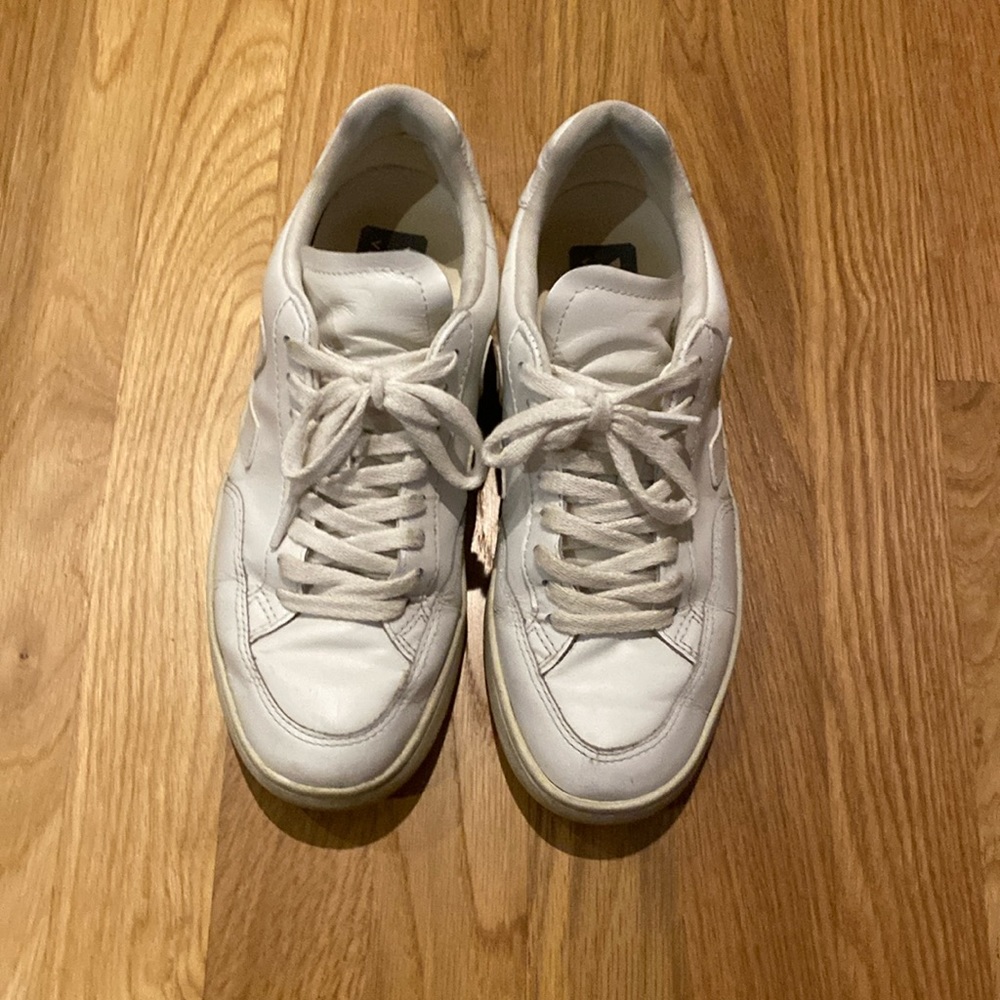 Veja V-12 Leather Sneakers in Extra White